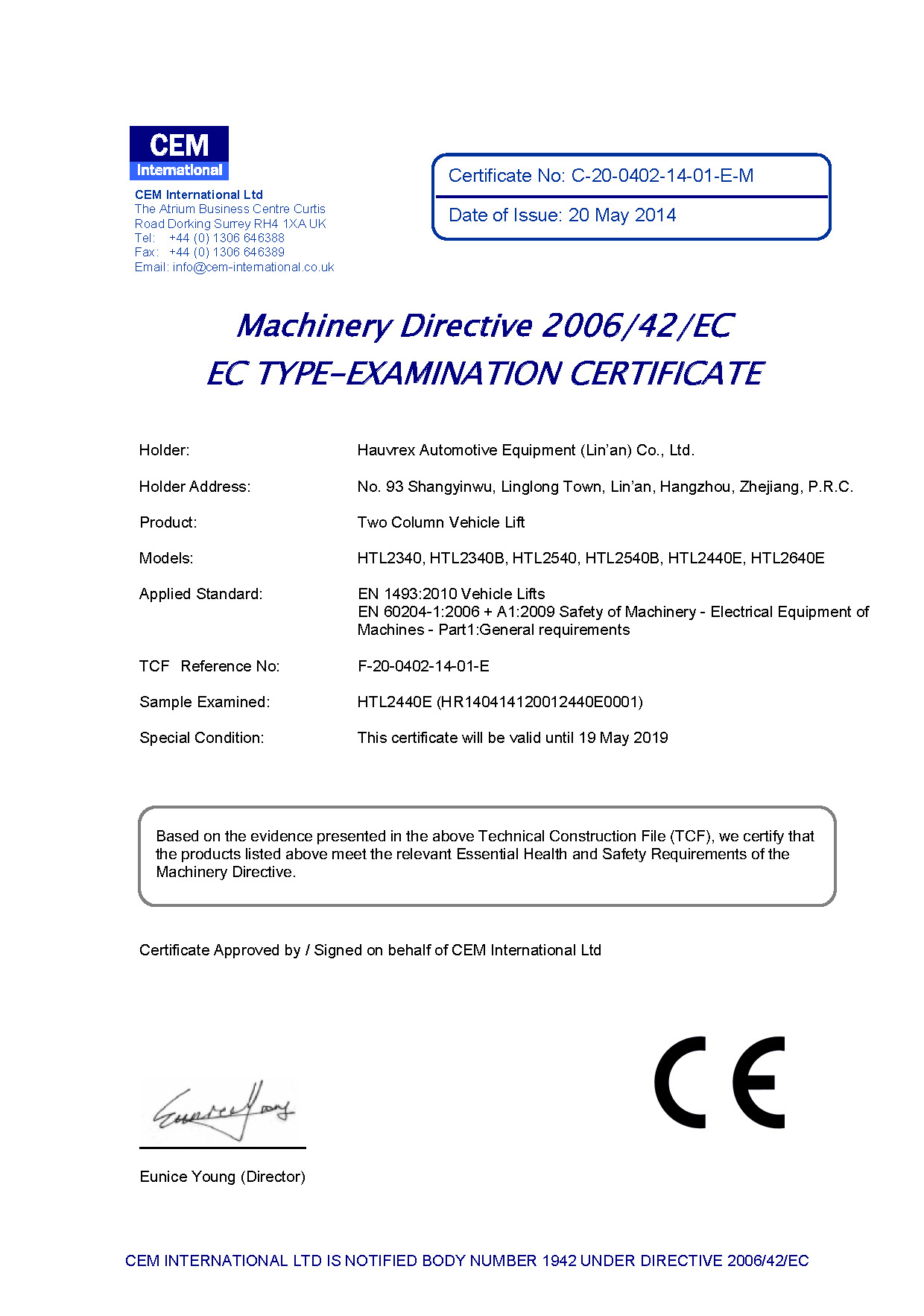 CE certificate