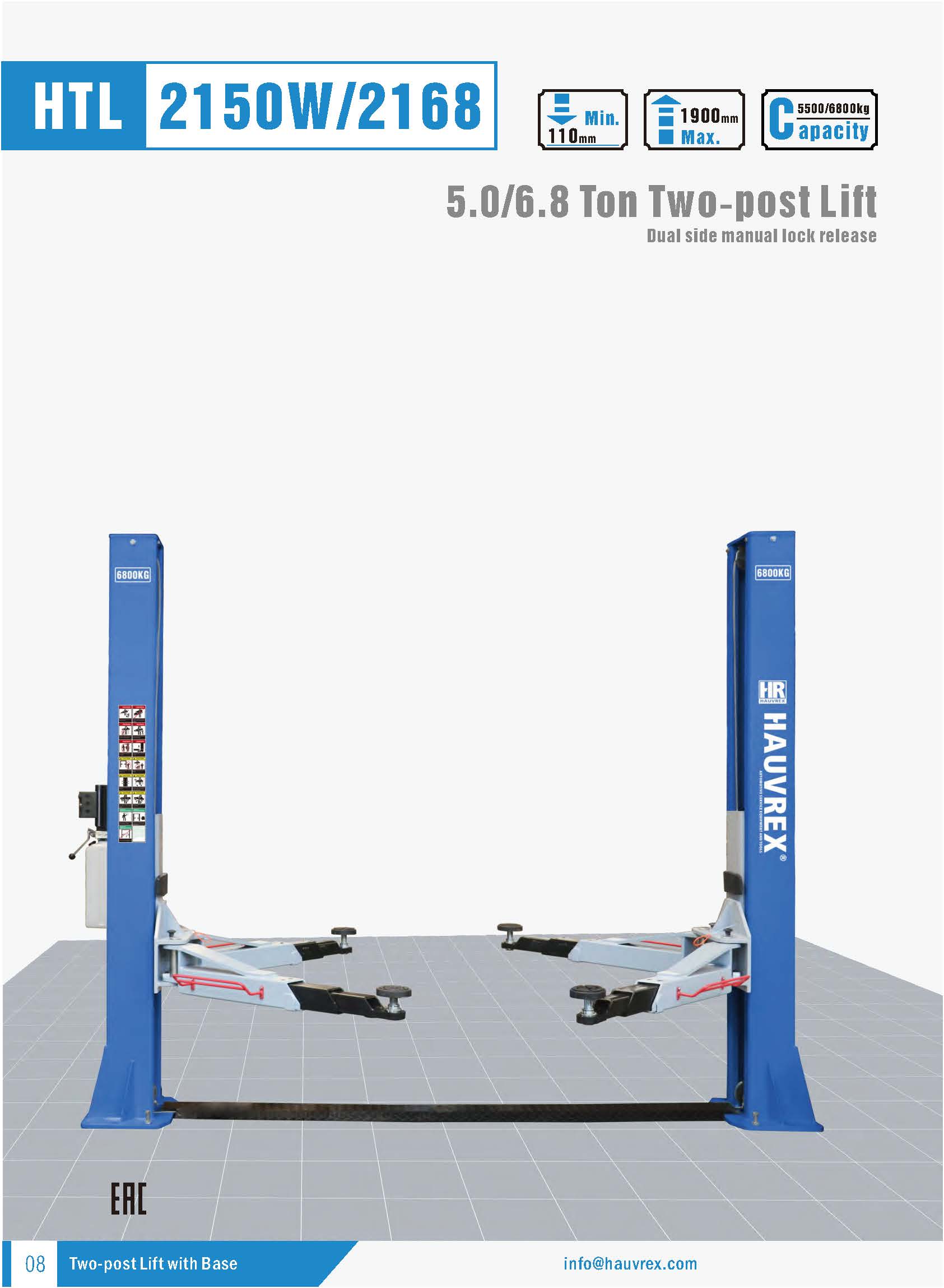 HTL2168 Two-post Lift