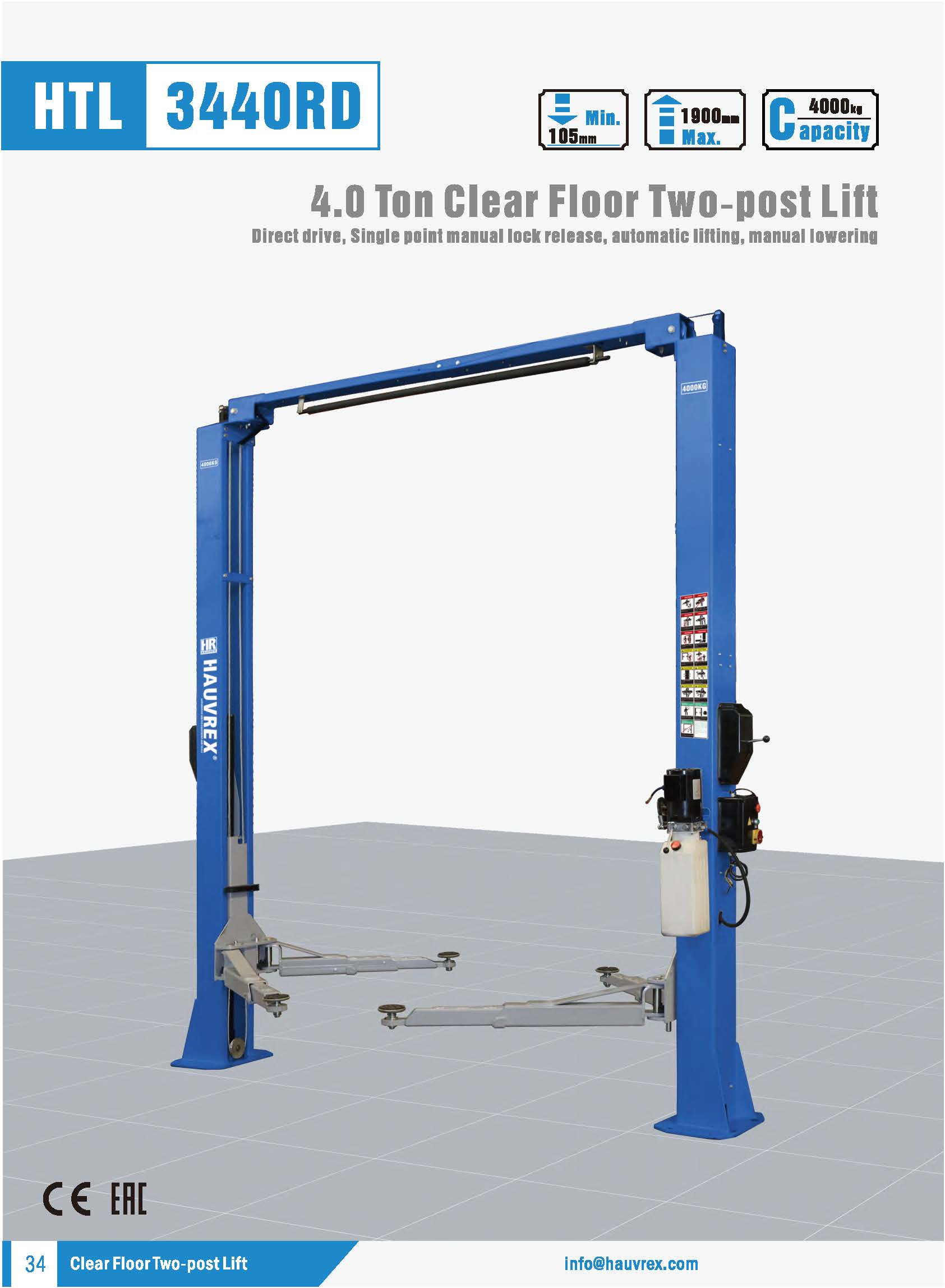 HTL3440RD Two-post Lift