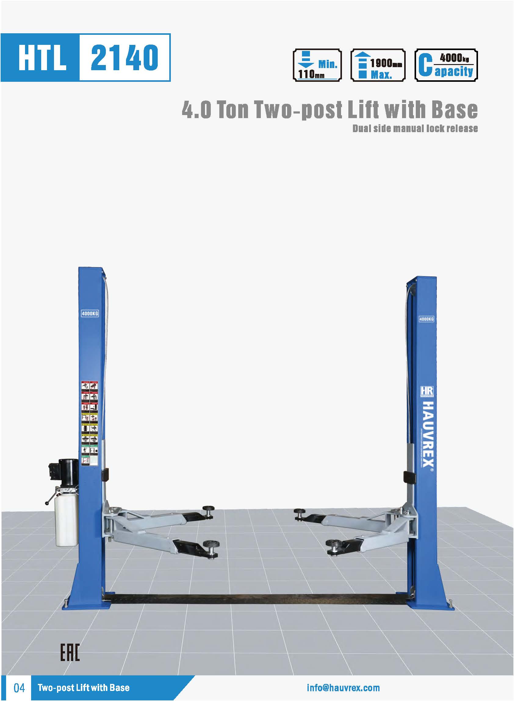 HTL2140 Elevadores de 2 columnas